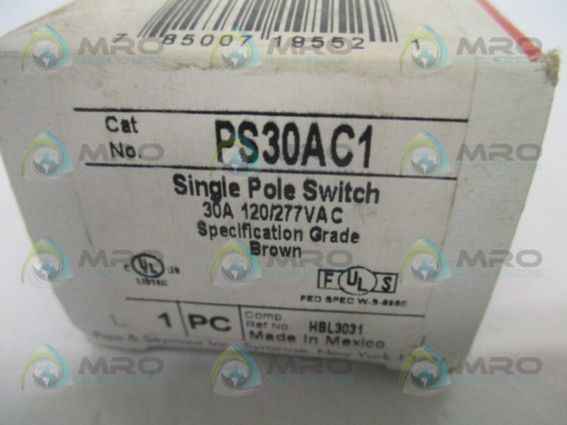 PASS & SEYMOUR PS30AC1 SINGLE POLE SWITCH NSMP