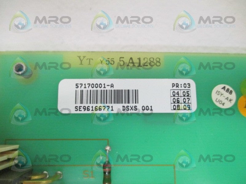 ABB DSXS001 57170001-A SIMULATOR MODULE (AS PICTURED)  UNMP
