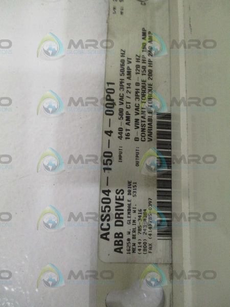 ABB ACS500 ACS504-150-4-00P01  UNMP