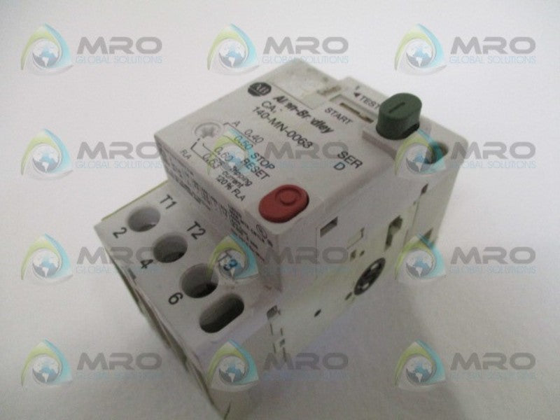 ALLEN BRADLEY 140-MN-0063 SER. D CIRCUIT BREAKER (AS PICTURED)  UNMP
