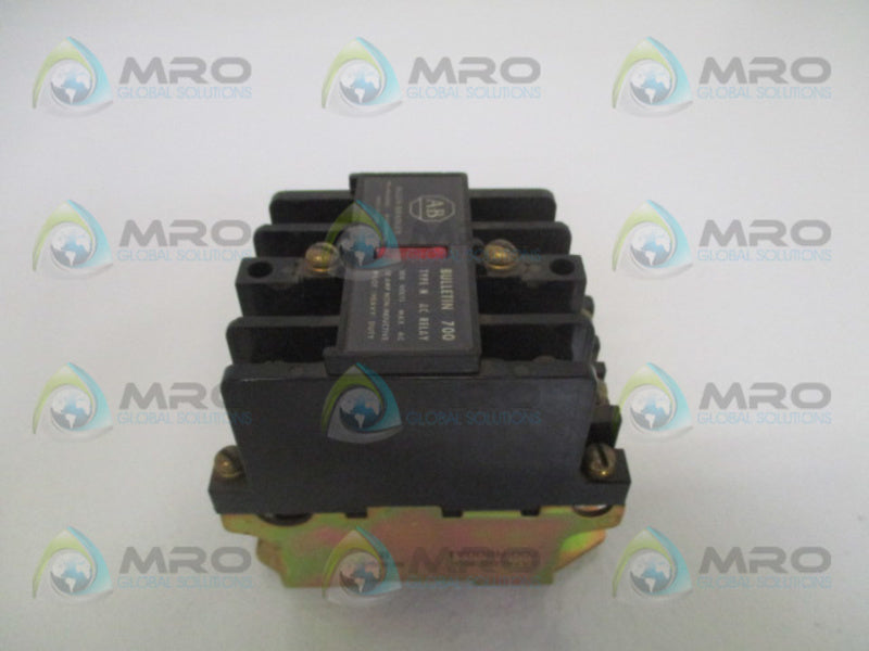 ALLEN BRADLEY 700-N800A1 SER. B AC CONTROL RELAY 110/120V  UNMP
