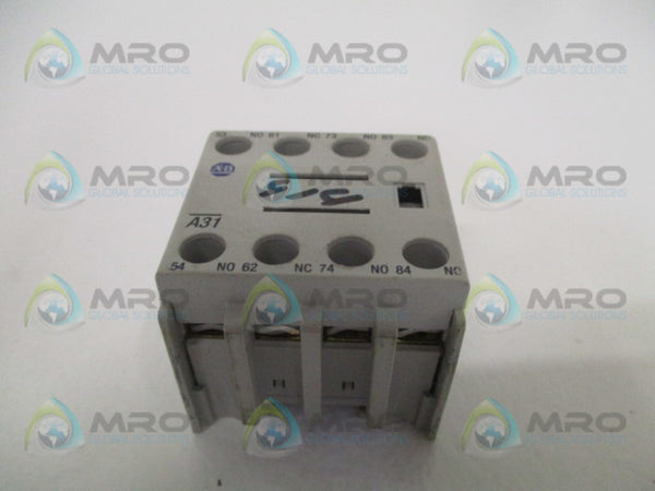 ALLEN BRADLEY 100-FA31 SER. B AUXILIARY CONTACT BLOCK  UNMP