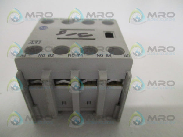 ALLEN BRADLEY 100-FA31 SER. B AUXILIARY CONTACT BLOCK  UNMP