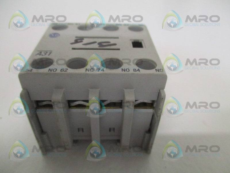 ALLEN BRADLEY 100-FA31 SER. B AUXILIARY CONTACT BLOCK  UNMP