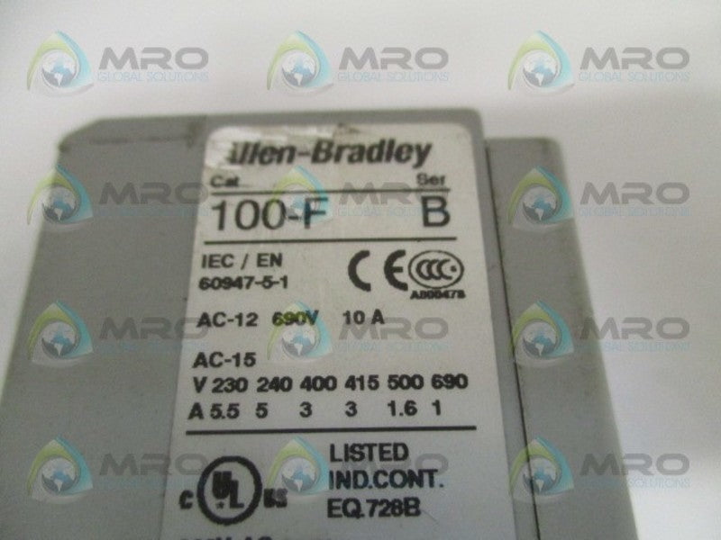 ALLEN BRADLEY 100-FA31 SER. B AUXILIARY CONTACT BLOCK  UNMP