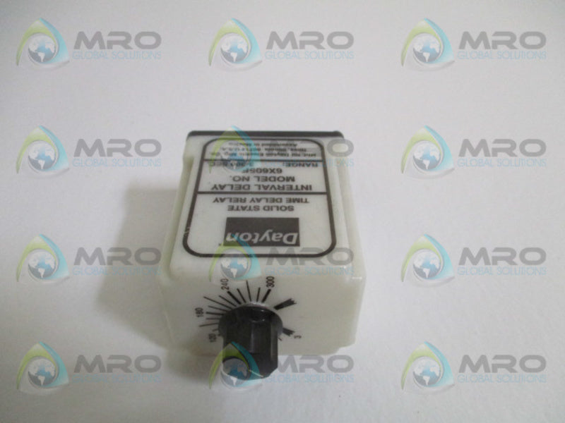 DAYTON 6X605F SOLID STATE TIME DELAY RELAY 3-300 SEC.  NSNP
