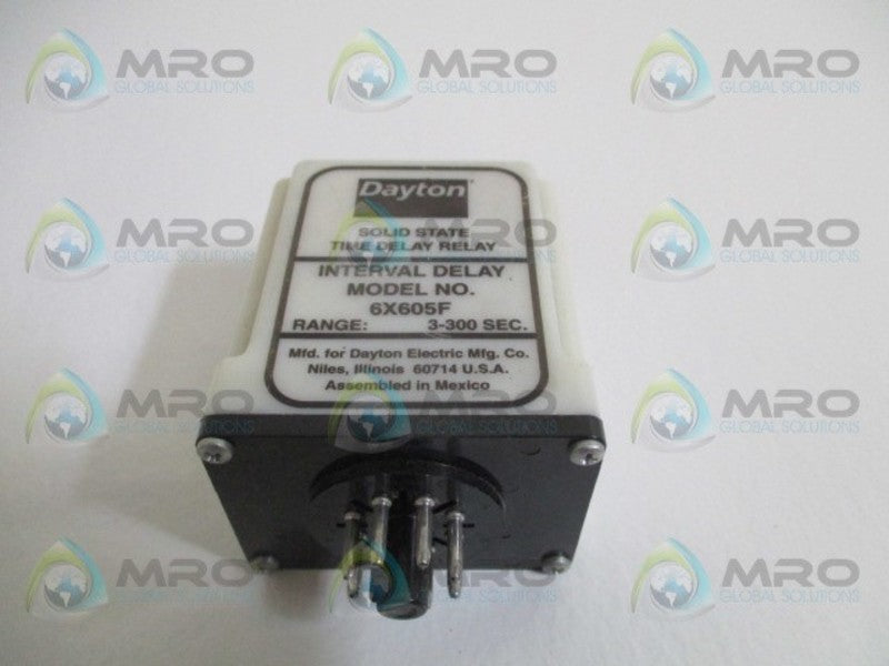 DAYTON 6X605F SOLID STATE TIME DELAY RELAY 3-300 SEC.  NSNP