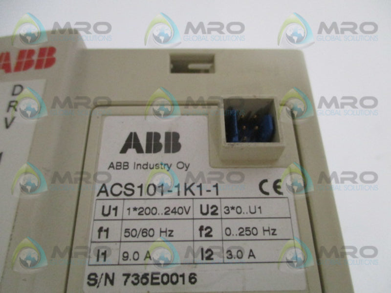 ABB ACS101-1K1-1 FREQUENCY CONVERTER DRIVE (AS PICTURED)  UNMP