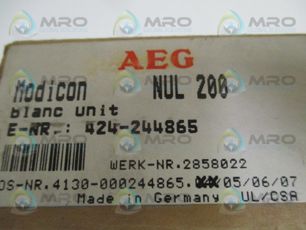 AEG MODICON NUL200 4130-042.244865 BLANK CARD (MISSING TERMINAL)  NSMP