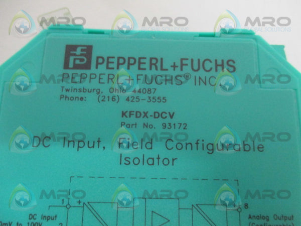 PEPPERL+FUCHS KFDX-DCV DC INPUT FIELD CONFIGURABLE ISOLATOR UNMP