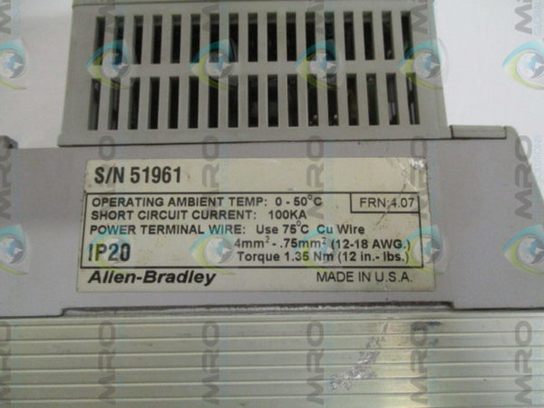 ALLEN BRADLEY 160-BA03NPS1P1 SER. A F/W 4.07  UNMP