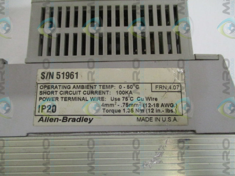 ALLEN BRADLEY 160-BA03NPS1P1 SER. A F/W 4.07  UNMP