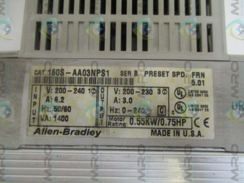ALLEN BRADLEY 160S-AA03NPS1P1 SER. B F/W 5.01  UNMP