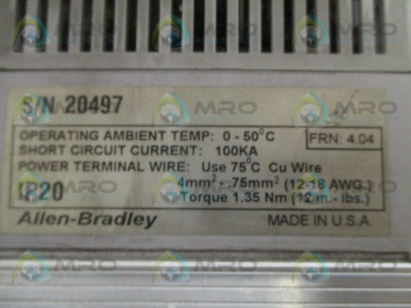 ALLEN BRADLEY 160-BA04NPS1P1 SER. A F/W 4.04 UNMP