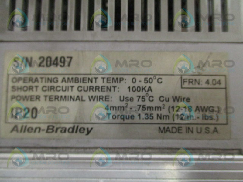 ALLEN BRADLEY 160-BA04NPS1P1 SER. A F/W 4.04 UNMP