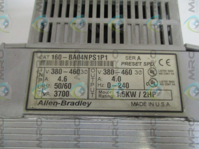 ALLEN BRADLEY 160-BA04NPS1P1 SER. A F/W 4.04 UNMP