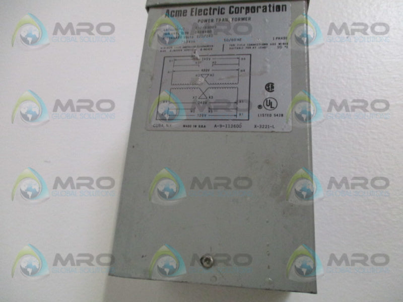 ACME ELECTRIC T-1-53009 POWER TRANSFORMER  NSNP
