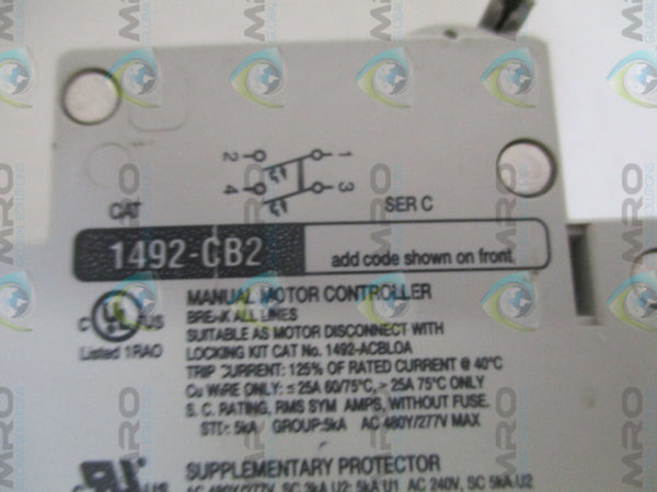 ALLEN BRADLEY 1492-CB2G050 SER. C CIRCUIT BREAKER 5A  UNMP
