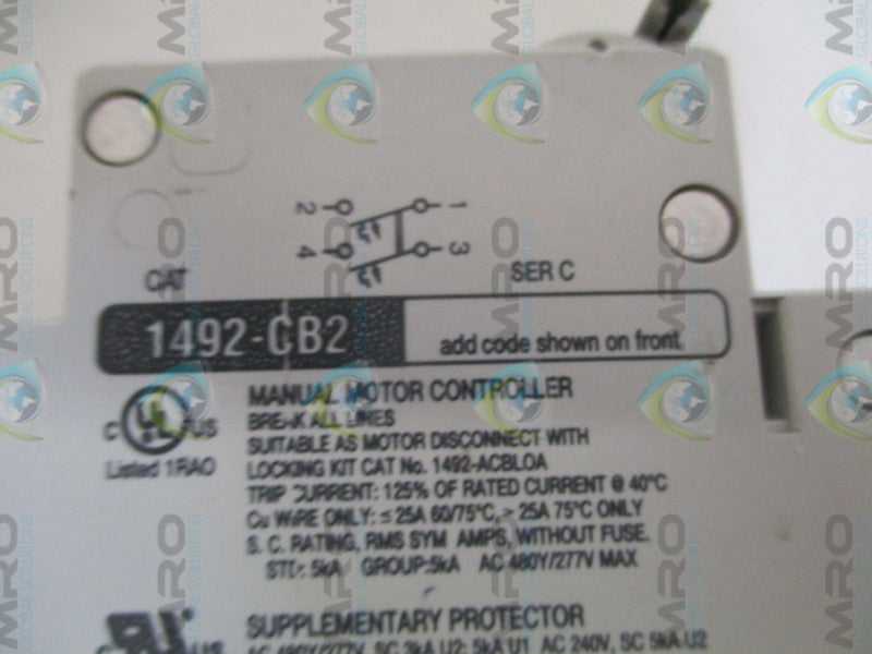 ALLEN BRADLEY 1492-CB2G050 SER. C CIRCUIT BREAKER 5A  UNMP