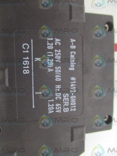 ALLEN BRADLEY 1492-GH012 SER. B CIRCUIT BREAKER 1.2A  NSMP