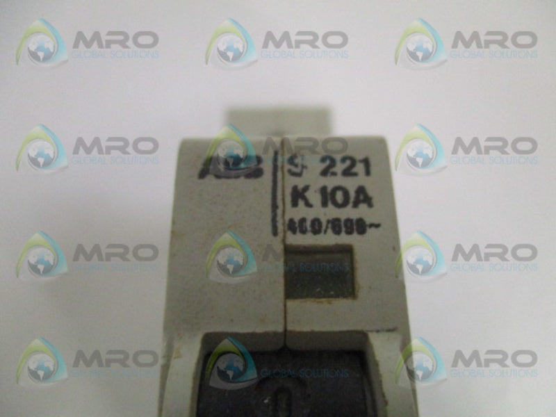 ABB S221-K10A CIRCUIT BREAKER 400/690V 10A (AS PICTURED)  UNMP