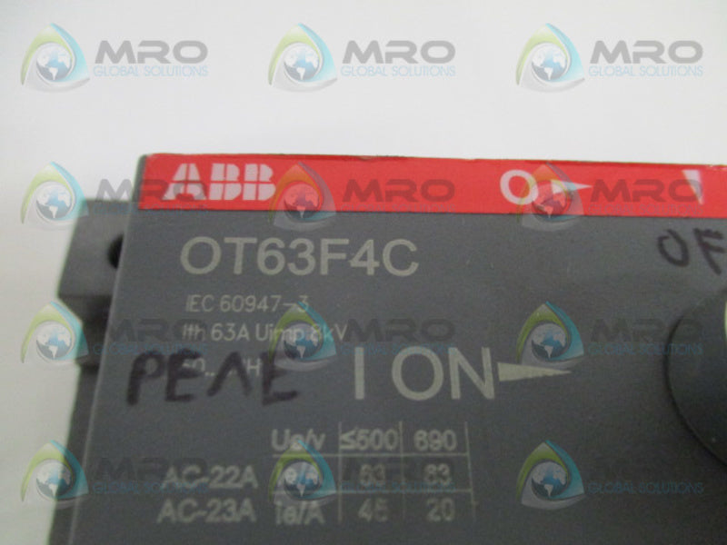 ABB OT63F4C DISCONNECT SWITCH  UNMP