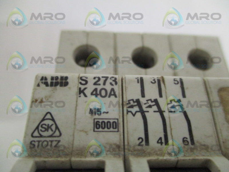 ABB S273-K40A CIRCUIT BREAKER 40A  UNMP