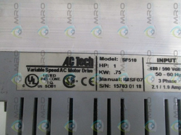 AC TECH SF510 VARIABLE SPEED AC MOTOR DRIVE  UNMP