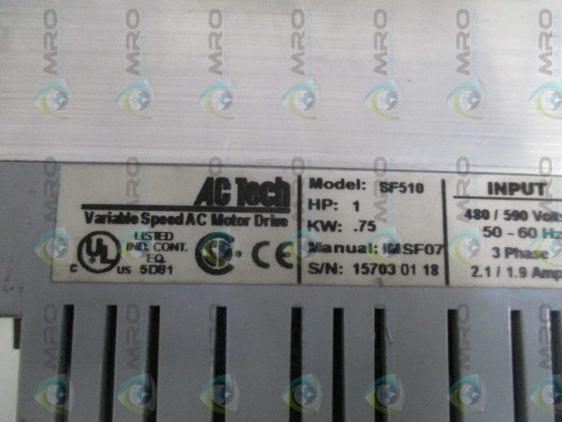 AC TECH SF510 VARIABLE SPEED AC MOTOR DRIVE  UNMP