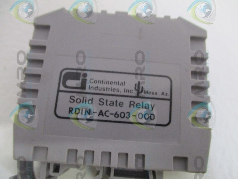 CONTINENTAL INDUSTRIES RDIN-AC-603-000 SOLID STATE RELAY  UNMP