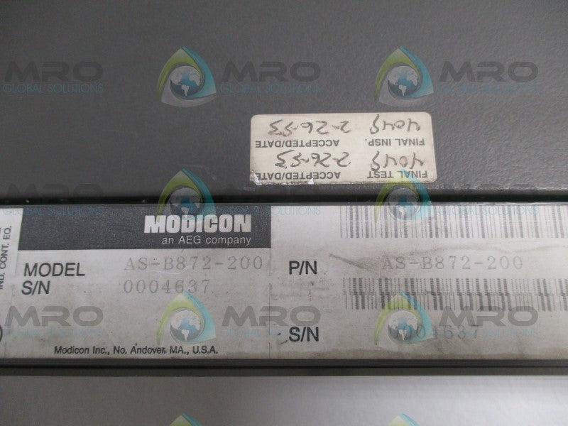 AEG MODICON AS-B872-200 ANALOG OUTPUT MODULE  UNMP