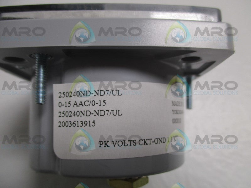 YOKOGAWA 250240ND-ND7/UL PANEL METER 0-15 ACA  NSMP