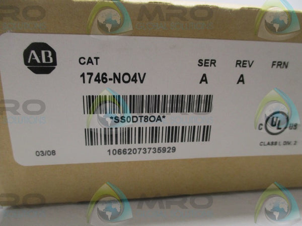 ALLEN BRADLEY 1746-NO4V SER. A OUTPUT MODULE DATE: 2008  NSFS