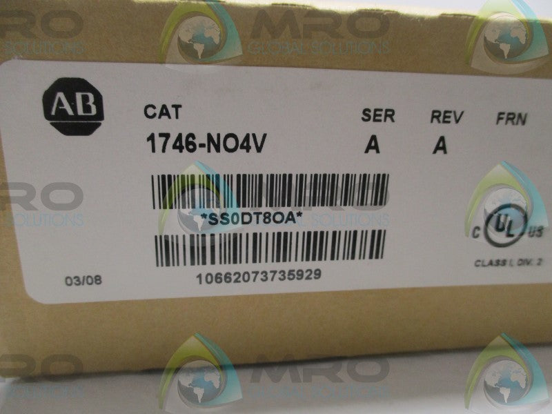 ALLEN BRADLEY 1746-NO4V SER. A OUTPUT MODULE DATE: 2008  NSFS