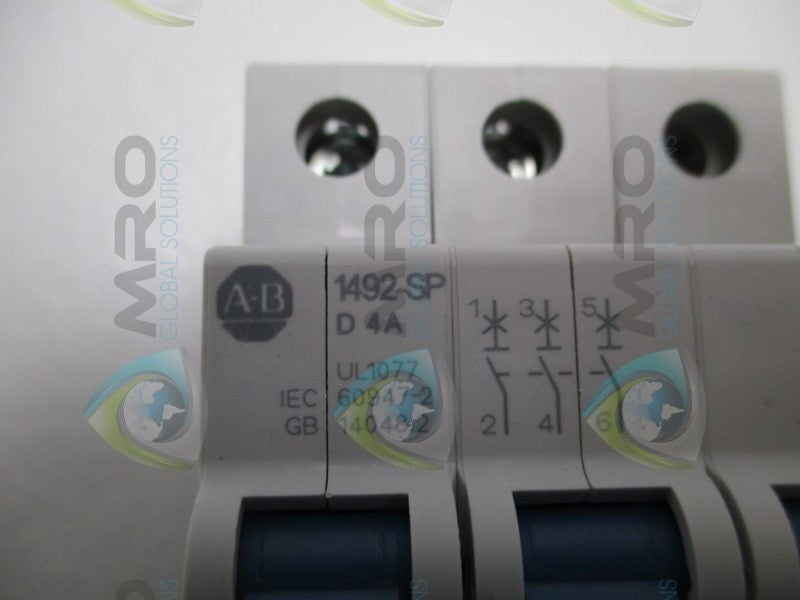 ALLEN BRADLEY 1492-SPM3D040 SER. D CIRCUIT BREAKER 4A  NSMP