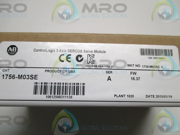 ALLEN BRADLEY 1756-M03SE SER. A F/W 15.37 MODULE DATE: 2015  NSFS