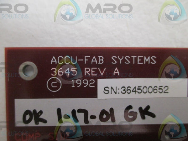ACCU-FAB 3645 I/O INTERFACE CARD  UNMP