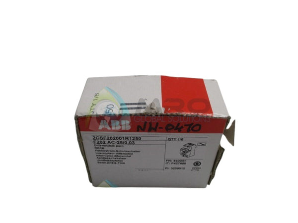 ABB 2CSF202001R1250 F202AC-25/0,03 CIRCUIT BREAKER 25A  NSFS