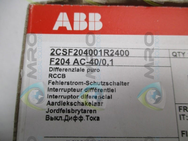 ABB 2CSF204001R2400 F204AC-40/0,1  NSFS