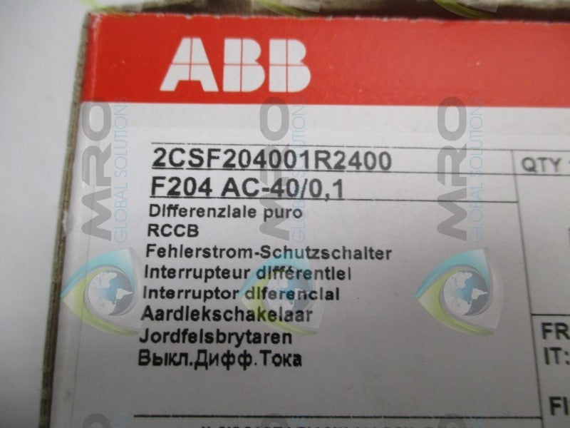 ABB 2CSF204001R2400 F204AC-40/0,1  NSFS