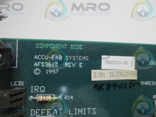 ACCU-FAB AFS3620 CONTROLLER BOARD (REPAIRED)  UNMP