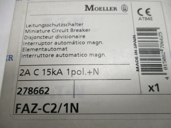 KLOCKNER MOELLER FAZ-C2/1N CIRCUIT BREAKER 2A  NSMP