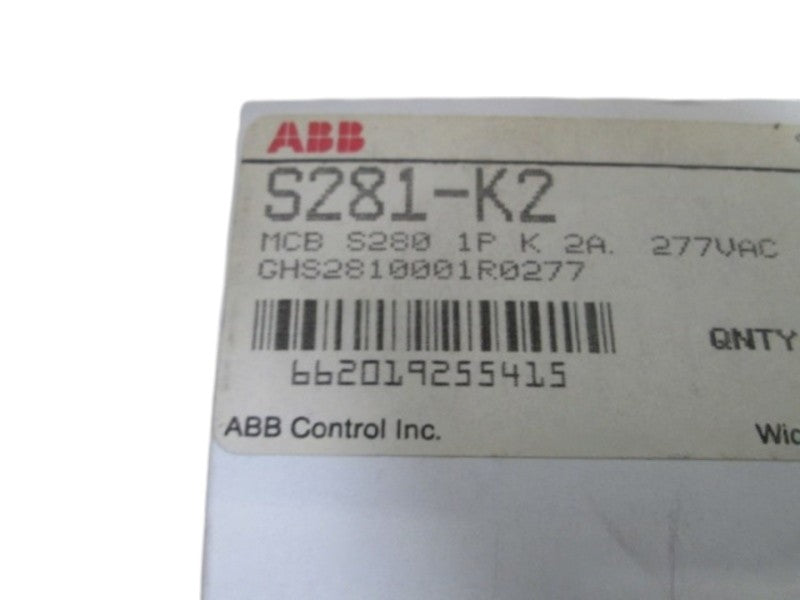 ABB S281-K2 CIRCUIT BREAKER 2A  NSMP