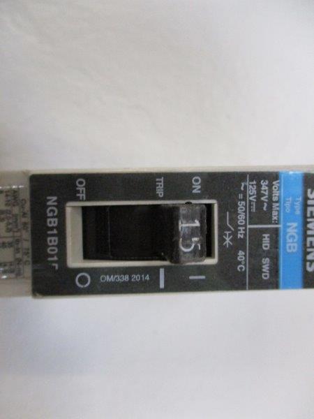 SIEMENS NGB1B015 CIRCUIT BREAKER 15A 347V  UNMP