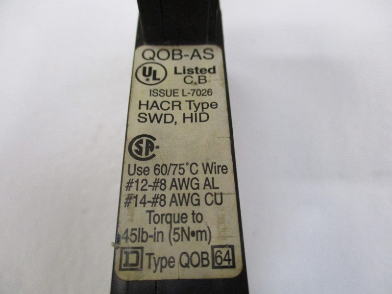 SQUARE D QOB120AS CIRCUIT BREAKER 20A  UNMP
