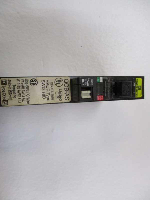 SQUARE D QOB120AS CIRCUIT BREAKER 20A  NSNP