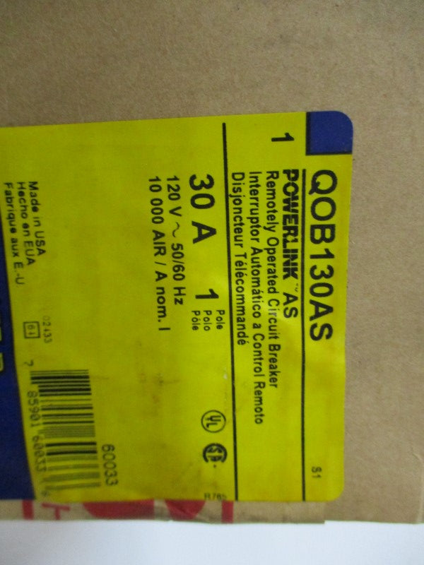 SQUARE D QOB130AS CIRCUIT BREAKER 30A 120V  NSFS