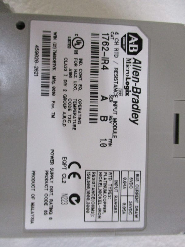 ALLEN BRADLEY 1762-IR4 SER. A F/W 1.0  NSMP