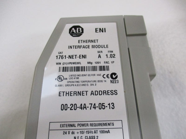 ALLEN BRADLEY 1761-NET-ENI SER. A F/W 1.02  NSMP