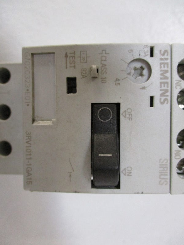 SIEMENS 3RV1011-1GA15 CIRCUIT BREAKER 4,5-6,3A  UNMP